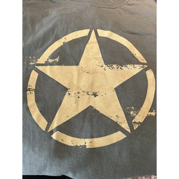 Gildan Other - Army Star Military USA Flag‎ T-shirt XL Gildan Tag 100% Cotton Green